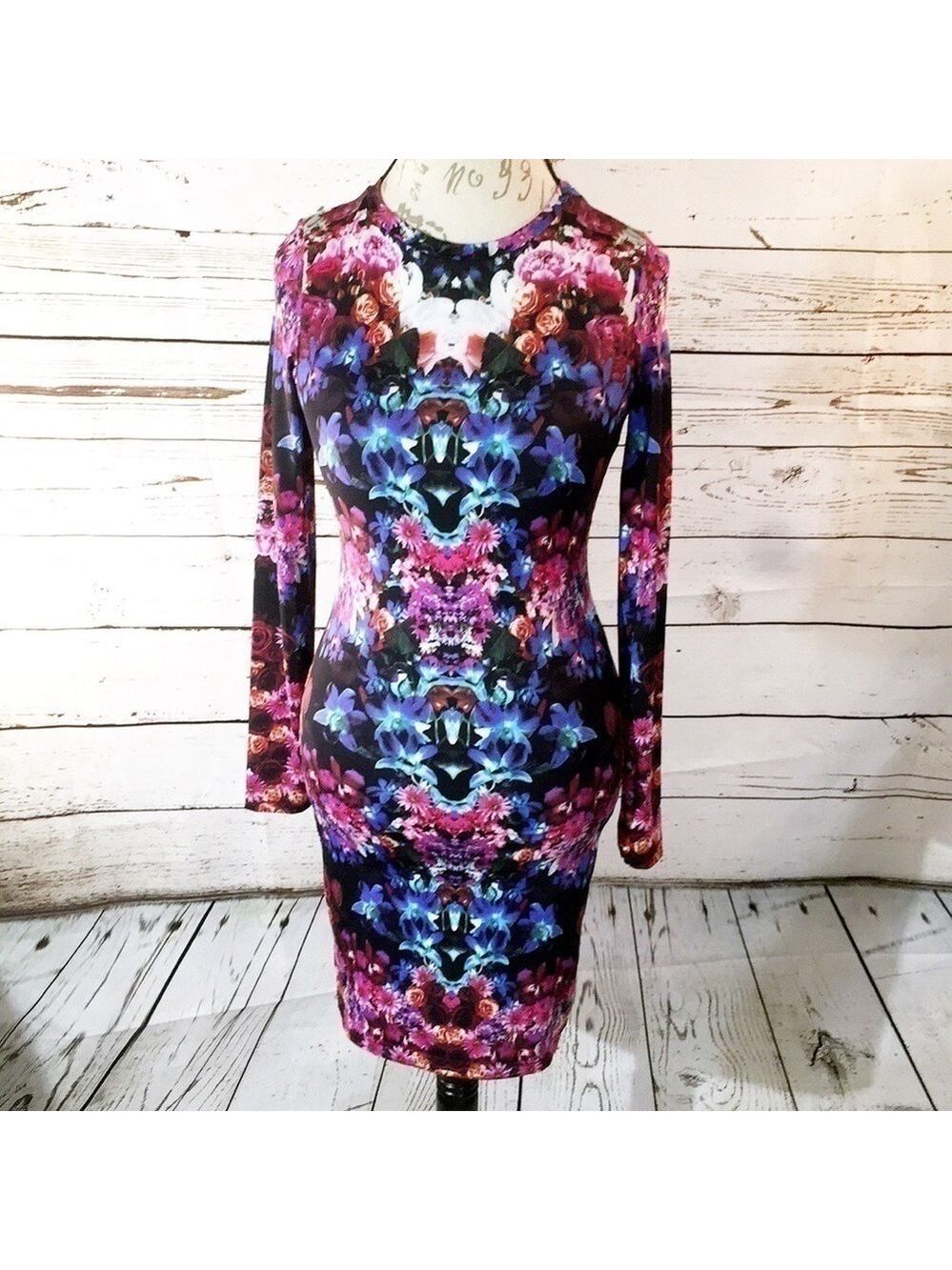 𝅺FOREVER 21 Floral Bodycon Dress - Picture 2 of 7